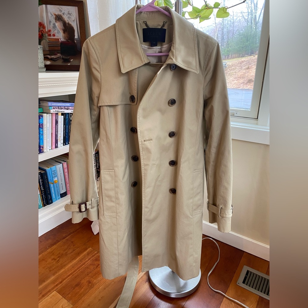 JCrew Collection Beige Double-Breasted Trench Coat